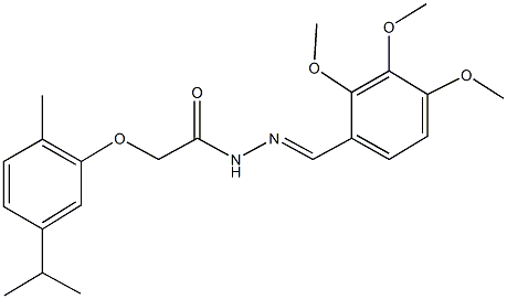 2-(5-isopropyl-2-methylphenoxy)-N'-(2,3,4-trimethoxybenzylidene)acetohydrazide Struktur