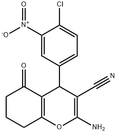 2-amino-4-{4-chloro-3-nitrophenyl}-5-oxo-5,6,7,8-tetrahydro-4H-chromene-3-carbonitrile Structure