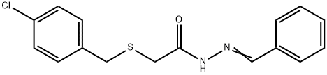 N'-benzylidene-2-[(4-chlorobenzyl)sulfanyl]acetohydrazide 化学構造式