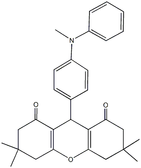 3,3,6,6-tetramethyl-9-[4-(methylanilino)phenyl]-3,4,5,6,7,9-hexahydro-1H-xanthene-1,8(2H)-dione,339196-81-5,结构式