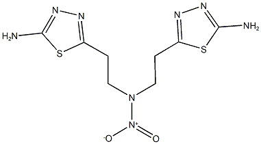 2-amino-5-(2-{1-[2-(5-amino-1,3,4-thiadiazol-2-yl)ethyl]-2-hydroxy-2-oxidohydrazino}ethyl)-1,3,4-thiadiazole Structure