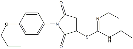 2,5-dioxo-1-(4-propoxyphenyl)-3-pyrrolidinyl N,N'-diethylimidothiocarbamate 化学構造式