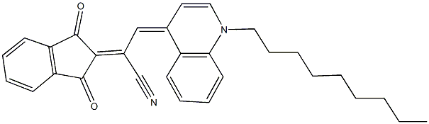 2-(1,3-dioxo-1,3-dihydro-2H-inden-2-ylidene)-3-(1-nonyl-4(1H)-quinolinylidene)propanenitrile,339200-53-2,结构式