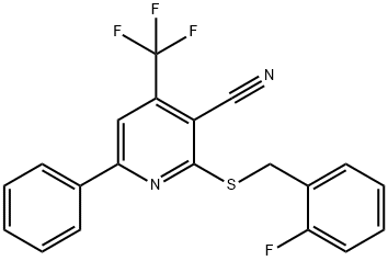 2-[(2-fluorobenzyl)sulfanyl]-6-phenyl-4-(trifluoromethyl)nicotinonitrile,339200-58-7,结构式