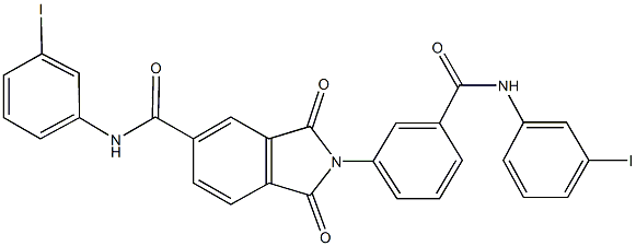 2-{3-[(3-iodoanilino)carbonyl]phenyl}-N-(3-iodophenyl)-1,3-dioxo-5-isoindolinecarboxamide 化学構造式