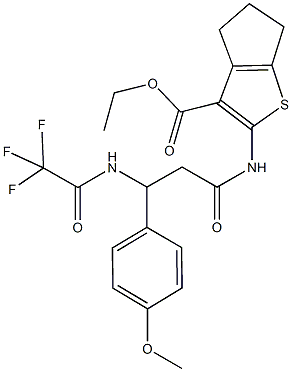ethyl 2-({3-(4-methoxyphenyl)-3-[(trifluoroacetyl)amino]propanoyl}amino)-5,6-dihydro-4H-cyclopenta[b]thiophene-3-carboxylate,339201-74-0,结构式