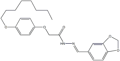 N'-(1,3-benzodioxol-5-ylmethylene)-2-[4-(octyloxy)phenoxy]acetohydrazide,339218-00-7,结构式