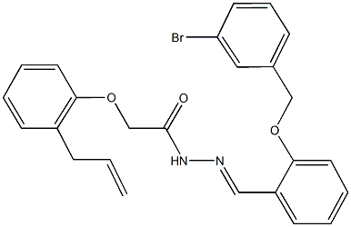 2-(2-allylphenoxy)-N'-{2-[(3-bromobenzyl)oxy]benzylidene}acetohydrazide Struktur