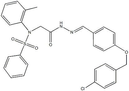 N-[2-(2-{4-[(4-chlorobenzyl)oxy]benzylidene}hydrazino)-2-oxoethyl]-N-(2-methylphenyl)benzenesulfonamide Struktur