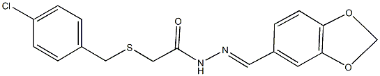 N'-(1,3-benzodioxol-5-ylmethylene)-2-[(4-chlorobenzyl)sulfanyl]acetohydrazide 结构式