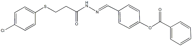 4-(2-{3-[(4-chlorophenyl)sulfanyl]propanoyl}carbohydrazonoyl)phenyl benzoate Structure