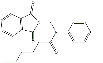 N-[(1,3-dioxo-1,3-dihydro-2H-isoindol-2-yl)methyl]-N-(4-methylphenyl)hexanamide 化学構造式