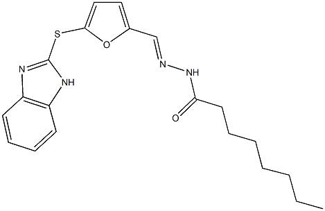 N'-{[5-(1H-benzimidazol-2-ylsulfanyl)-2-furyl]methylene}octanohydrazide Structure