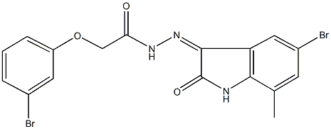 N'-(5-bromo-7-methyl-2-oxo-1,2-dihydro-3H-indol-3-ylidene)-2-(3-bromophenoxy)acetohydrazide Structure