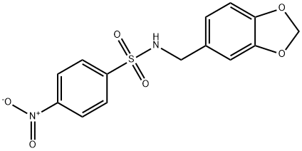 N-(1,3-benzodioxol-5-ylmethyl)-4-nitrobenzenesulfonamide,339282-92-7,结构式