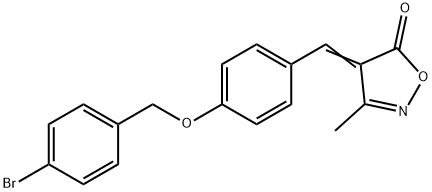 4-{4-[(4-bromobenzyl)oxy]benzylidene}-3-methyl-5(4H)-isoxazolone 化学構造式