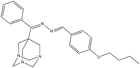 4-butoxybenzaldehyde [phenyl(1,3,5-triazatricyclo[3.3.1.1~3,7~]dec-7-yl)methylene]hydrazone 化学構造式