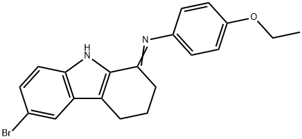 N-(6-bromo-2,3,4,9-tetrahydro-1H-carbazol-1-ylidene)-4-ethoxyaniline 结构式