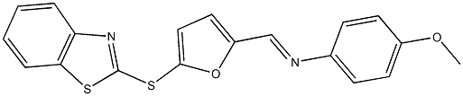 N-{[5-(1,3-benzothiazol-2-ylsulfanyl)-2-furyl]methylene}-N-(4-methoxyphenyl)amine Structure