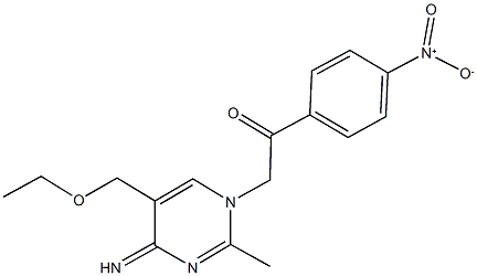 2-(5-(ethoxymethyl)-4-imino-2-methyl-1(4H)-pyrimidinyl)-1-{4-nitrophenyl}ethanone Structure