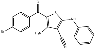 4-amino-2-anilino-5-(4-bromobenzoyl)-3-thiophenecarbonitrile Structure