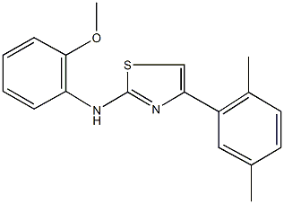 N-[4-(2,5-dimethylphenyl)-1,3-thiazol-2-yl]-N-(2-methoxyphenyl)amine,339293-12-8,结构式