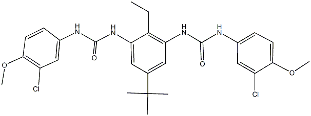 N-(5-tert-butyl-3-{[(3-chloro-4-methoxyanilino)carbonyl]amino}-2-ethylphenyl)-N'-(3-chloro-4-methoxyphenyl)urea 化学構造式