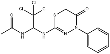 N-{2,2,2-trichloro-1-[(5-oxo-4-phenyl-5,6-dihydro-4H-1,3,4-thiadiazin-2-yl)amino]ethyl}acetamide Structure