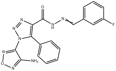 1-(4-amino-1,2,5-oxadiazol-3-yl)-N'-(3-fluorobenzylidene)-5-phenyl-1H-1,2,3-triazole-4-carbohydrazide Structure