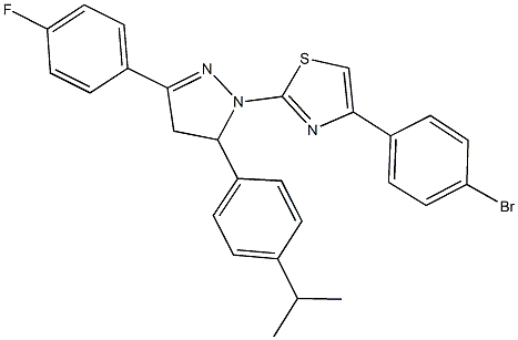 4-(4-bromophenyl)-2-[3-(4-fluorophenyl)-5-(4-isopropylphenyl)-4,5-dihydro-1H-pyrazol-1-yl]-1,3-thiazole Struktur
