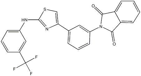 2-(3-{2-[3-(trifluoromethyl)anilino]-1,3-thiazol-4-yl}phenyl)-1H-isoindole-1,3(2H)-dione Struktur