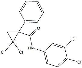 2,2-dichloro-N-(3,4-dichlorophenyl)-1-phenylcyclopropanecarboxamide Struktur