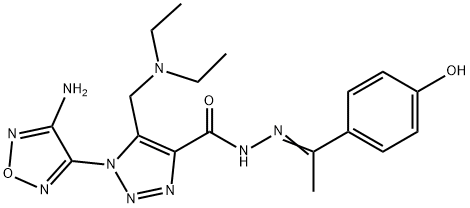 1-(4-amino-1,2,5-oxadiazol-3-yl)-5-[(diethylamino)methyl]-N'-[1-(4-hydroxyphenyl)ethylidene]-1H-1,2,3-triazole-4-carbohydrazide 结构式