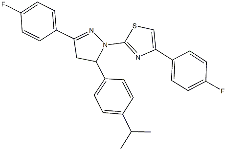 4-(4-fluorophenyl)-2-[3-(4-fluorophenyl)-5-(4-isopropylphenyl)-4,5-dihydro-1H-pyrazol-1-yl]-1,3-thiazole Struktur