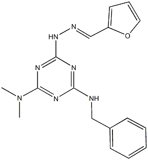 2-furaldehyde [4-(benzylamino)-6-(dimethylamino)-1,3,5-triazin-2-yl]hydrazone Structure