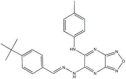 4-tert-butylbenzaldehyde [6-(4-toluidino)[1,2,5]oxadiazolo[3,4-b]pyrazin-5-yl]hydrazone Structure