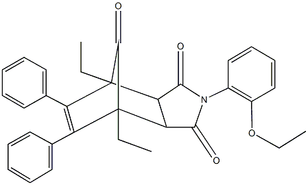 4-(2-ethoxyphenyl)-1,7-diethyl-8,9-diphenyl-4-azatricyclo[5.2.1.0~2,6~]dec-8-ene-3,5,10-trione,339335-06-7,结构式