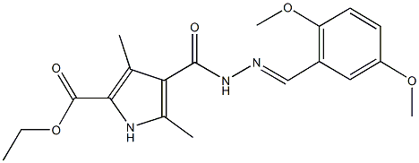 ethyl 4-{[2-(2,5-dimethoxybenzylidene)hydrazino]carbonyl}-3,5-dimethyl-1H-pyrrole-2-carboxylate Structure