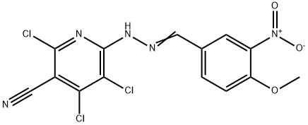 2,4,5-trichloro-6-(2-{3-nitro-4-methoxybenzylidene}hydrazino)nicotinonitrile,339335-93-2,结构式