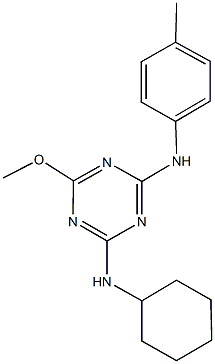 N-cyclohexyl-N-[4-methoxy-6-(4-toluidino)-1,3,5-triazin-2-yl]amine,339337-04-1,结构式