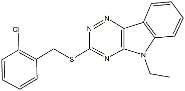 2-chlorobenzyl 5-ethyl-5H-[1,2,4]triazino[5,6-b]indol-3-yl sulfide 结构式