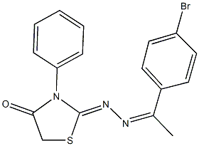 3-phenyl-1,3-thiazolidine-2,4-dione 2-{[1-(4-bromophenyl)ethylidene]hydrazone} Structure