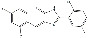 2-(2-chloro-5-iodophenyl)-5-(2,4-dichlorobenzylidene)-3,5-dihydro-4H-imidazol-4-one Structure