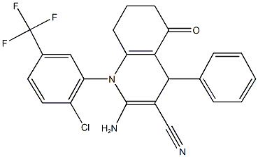 339339-13-8 2-amino-1-[2-chloro-5-(trifluoromethyl)phenyl]-5-oxo-4-phenyl-1,4,5,6,7,8-hexahydro-3-quinolinecarbonitrile