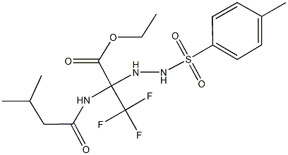 ethyl 3,3,3-trifluoro-2-[(3-methylbutanoyl)amino]-2-{2-[(4-methylphenyl)sulfonyl]hydrazino}propanoate Struktur