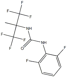 N-(2,6-difluorophenyl)-N'-[2,2,2-trifluoro-1-methyl-1-(trifluoromethyl)ethyl]urea Struktur