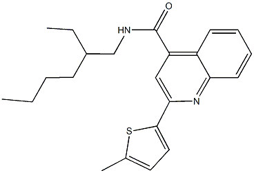 N-(2-ethylhexyl)-2-(5-methyl-2-thienyl)-4-quinolinecarboxamide Struktur