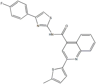 N-[4-(4-fluorophenyl)-1,3-thiazol-2-yl]-2-(5-methyl-2-thienyl)-4-quinolinecarboxamide Struktur