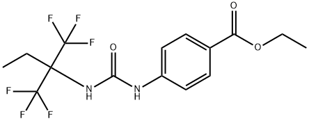 ethyl 4-[({[1,1-bis(trifluoromethyl)propyl]amino}carbonyl)amino]benzoate 化学構造式