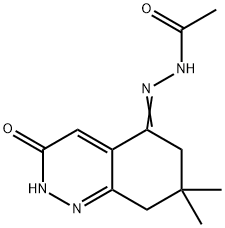 N'-(7,7-dimethyl-3-oxo-2,6,7,8-tetrahydro-5(3H)-cinnolinylidene)acetohydrazide Struktur